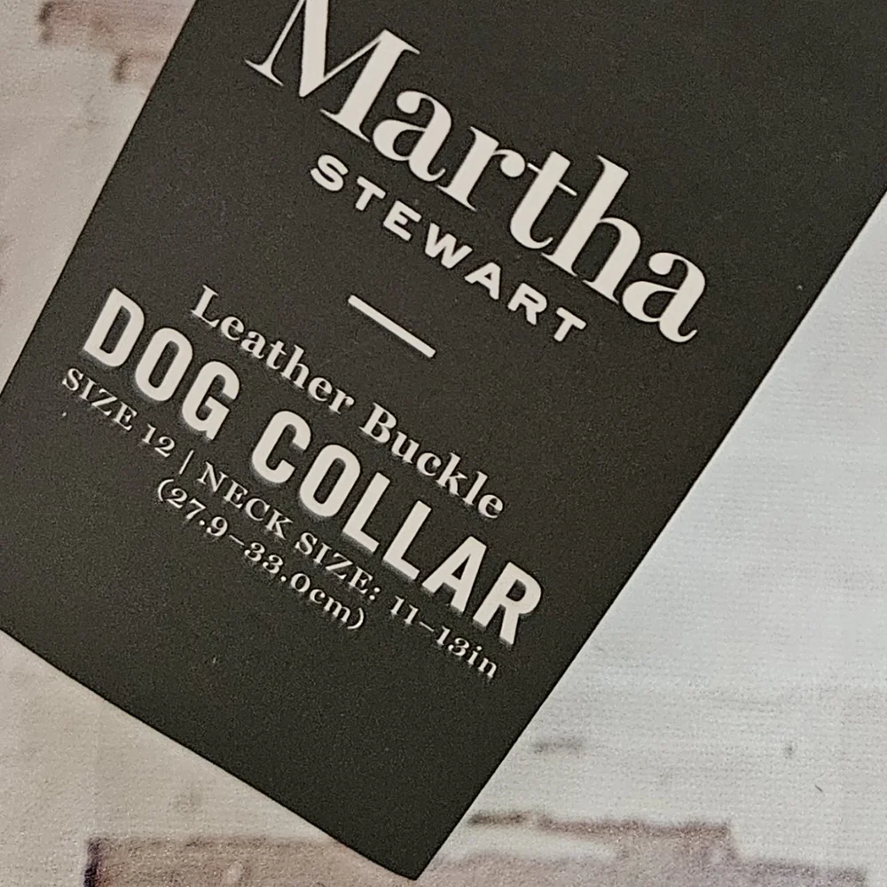 New Martha Stewart Faux Leather Dog Collar